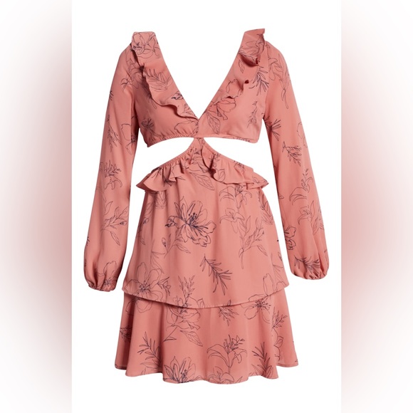 Open Edit Cutout Long Sleeve Minidress - Picture 2 of 2